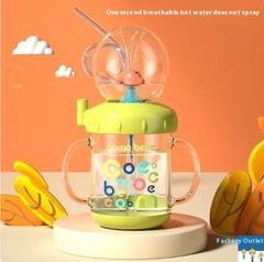 Kids' Whale-Themed Leakproof Water Bottle - Tritan Sippy Cup