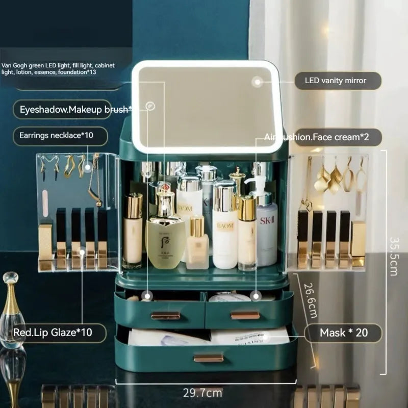 Illuminated Vanity Makeup Organizer