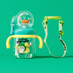 Kids' Whale-Themed Leakproof Water Bottle - Tritan Sippy Cup