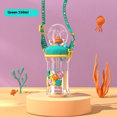 Kids' Whale-Themed Leakproof Water Bottle - Tritan Sippy Cup