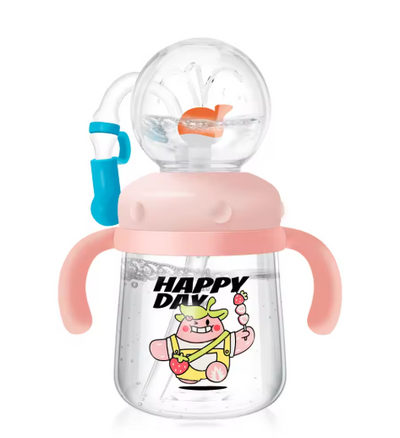Kids' Whale-Themed Leakproof Water Bottle - Tritan Sippy Cup