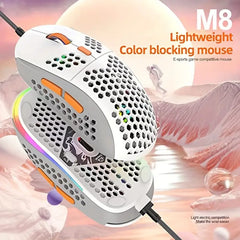 M8 Tri-Color LED Honeycomb Gaming Mouse