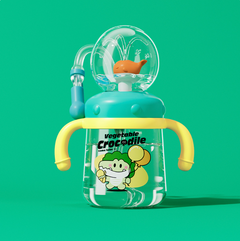 Kids' Whale-Themed Leakproof Water Bottle - Tritan Sippy Cup
