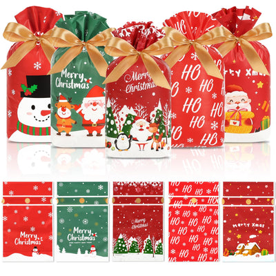 HRX Festive 50pcs Christmas Candy Bags with Drawstring