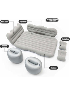Inflatable Car Bed with Headrests and Pillows Comfortable Travel Sleep