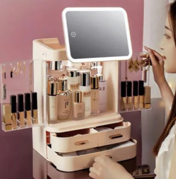 Illuminated Vanity Makeup Organizer