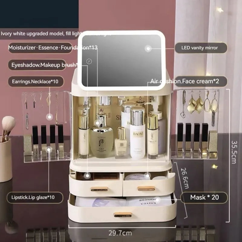 Illuminated Vanity Makeup Organizer
